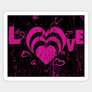 LOVE Pink Heart Sticker